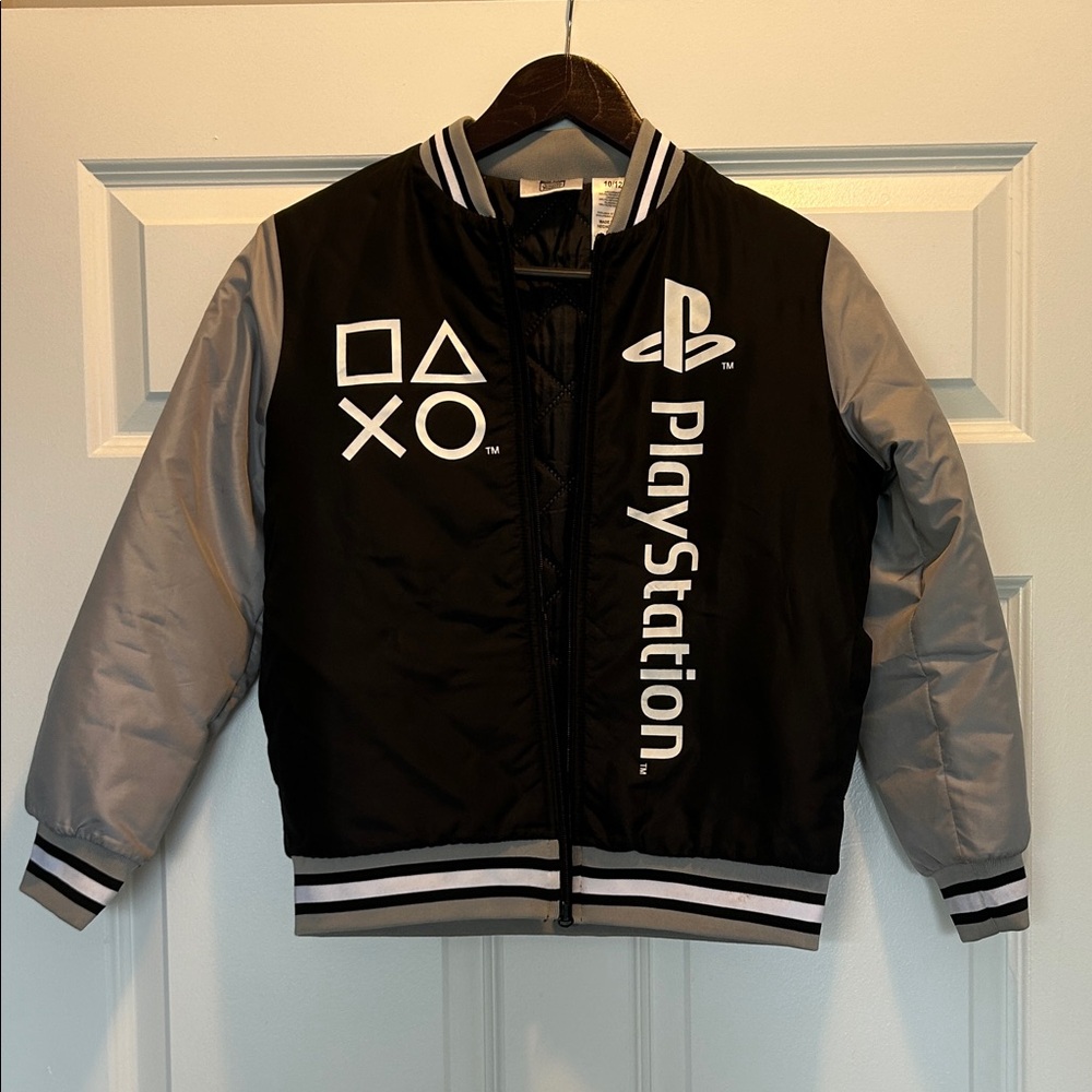 Sony PlayStation Kids Puffer Jacket - Black and Gray